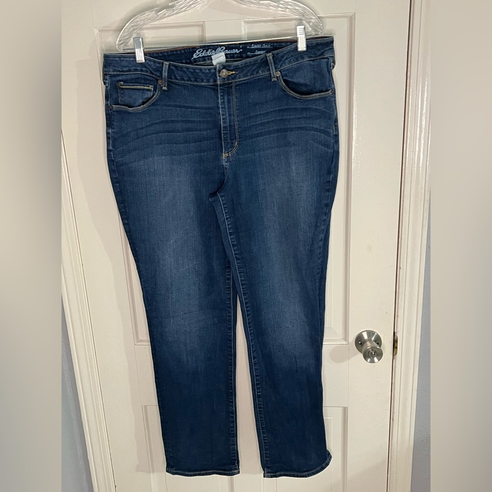 Eddie Bauer Women's Straight Leg Jeans - Dark Blue